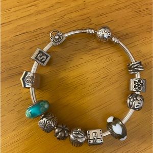 Pandora bracelet with charms